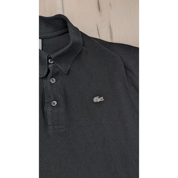 Lacoste Polo Mens Size 8 3XL Black‎ Shirt Short Sleeve Golf Made in Italy - Picture 3 of 8